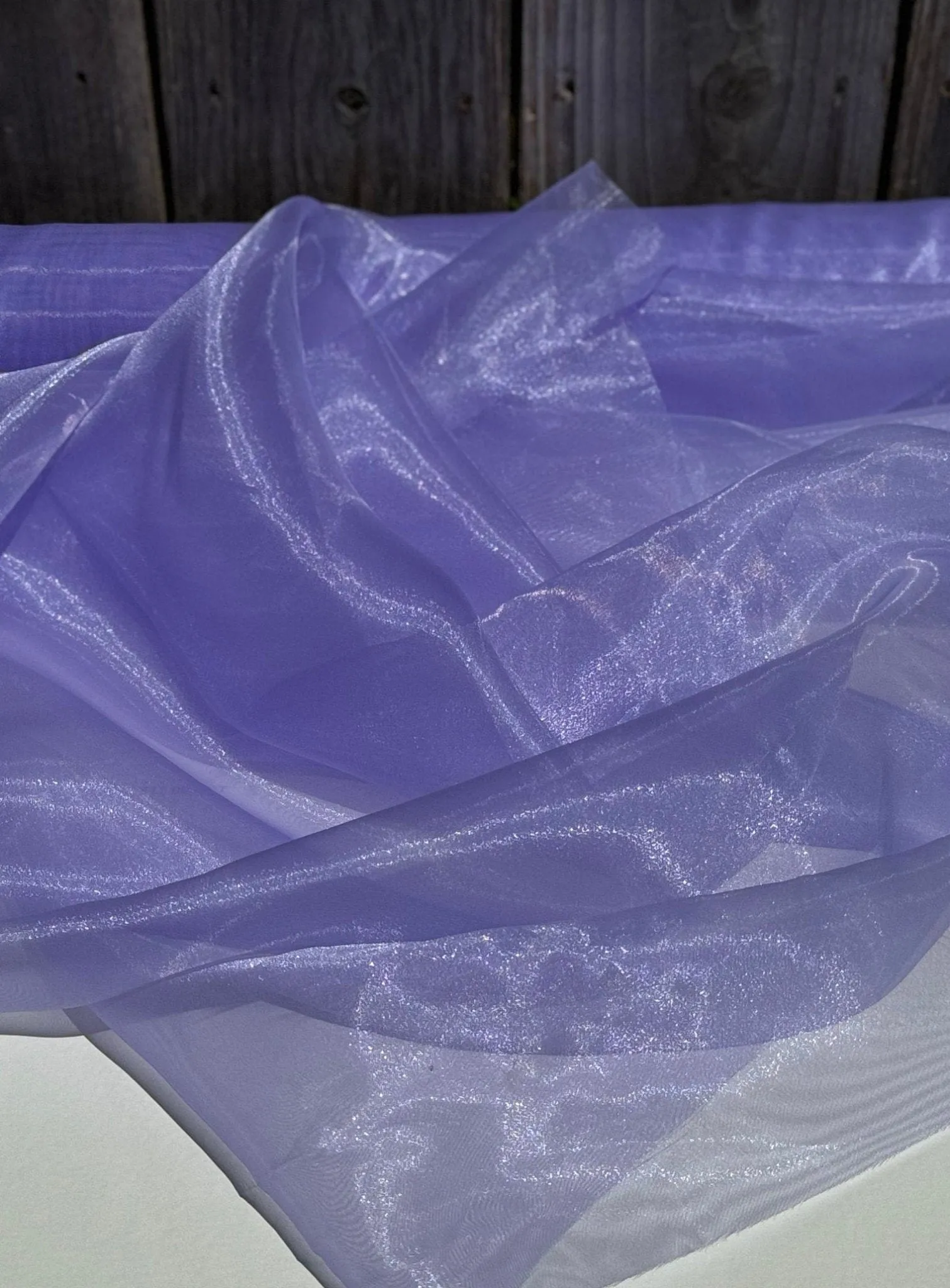 Purple Crystal Organza Fabric By Yard Light Lilac Organza, Shiny Sheer Organza Material for Grils Dresses Tutus Bridal Gowns Event Decor DIY