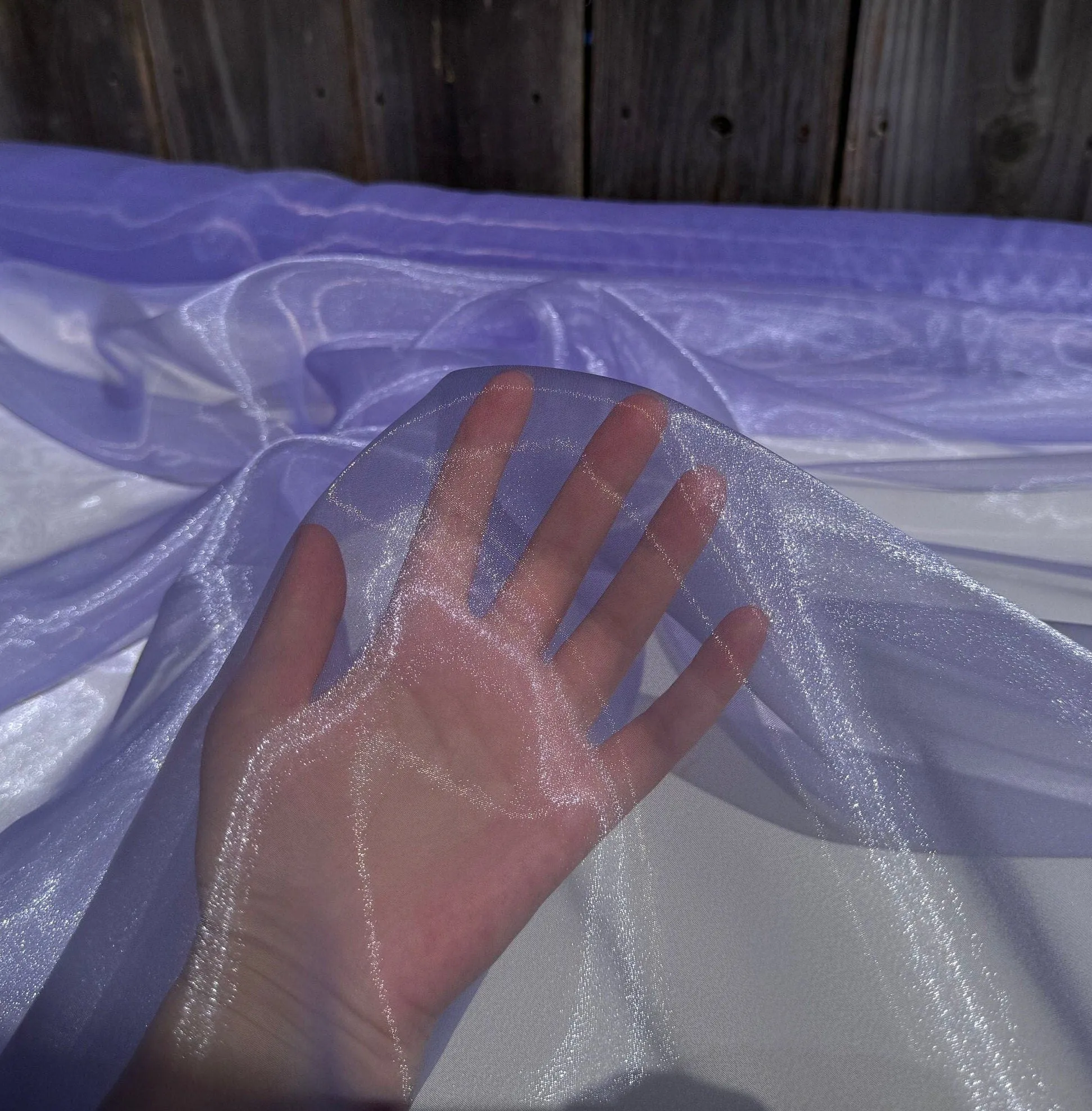 Purple Crystal Organza Fabric By Yard Light Lilac Organza, Shiny Sheer Organza Material for Grils Dresses Tutus Bridal Gowns Event Decor DIY