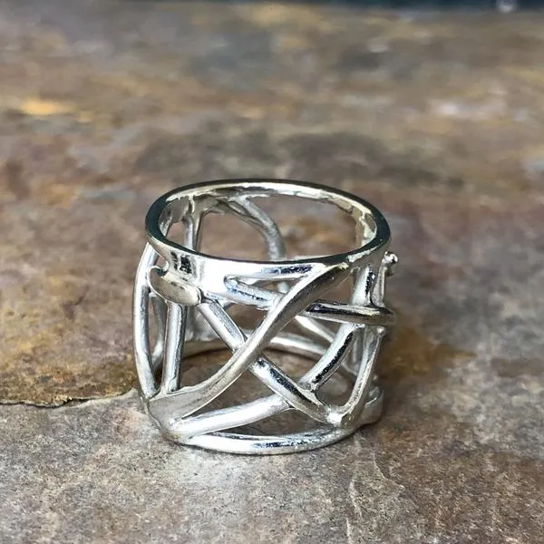 "The Sharona" Sterling Silver Artistic Cigar Band Ring