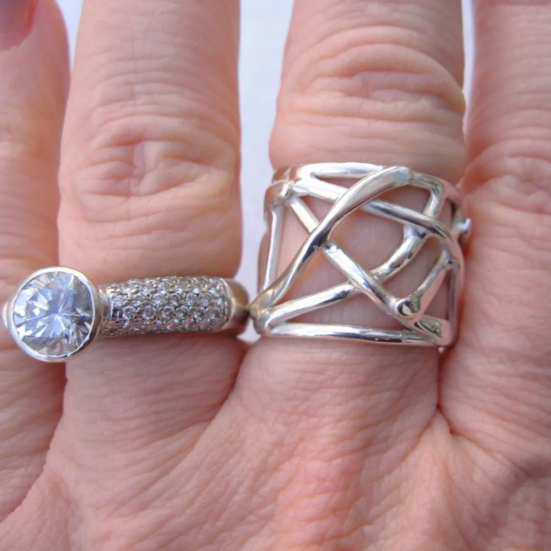 "The Sharona" Sterling Silver Artistic Cigar Band Ring