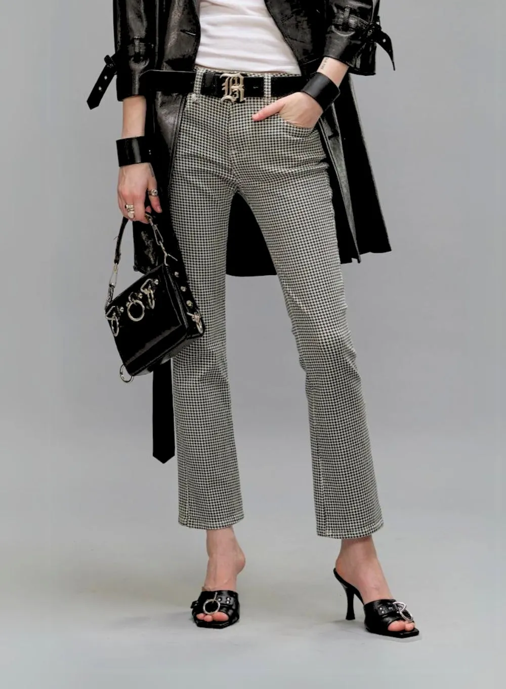 R13 | Kick Fit Jean in Houndstooth