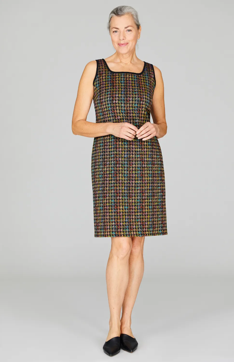Rainbow Houndstooth Sheath Dress