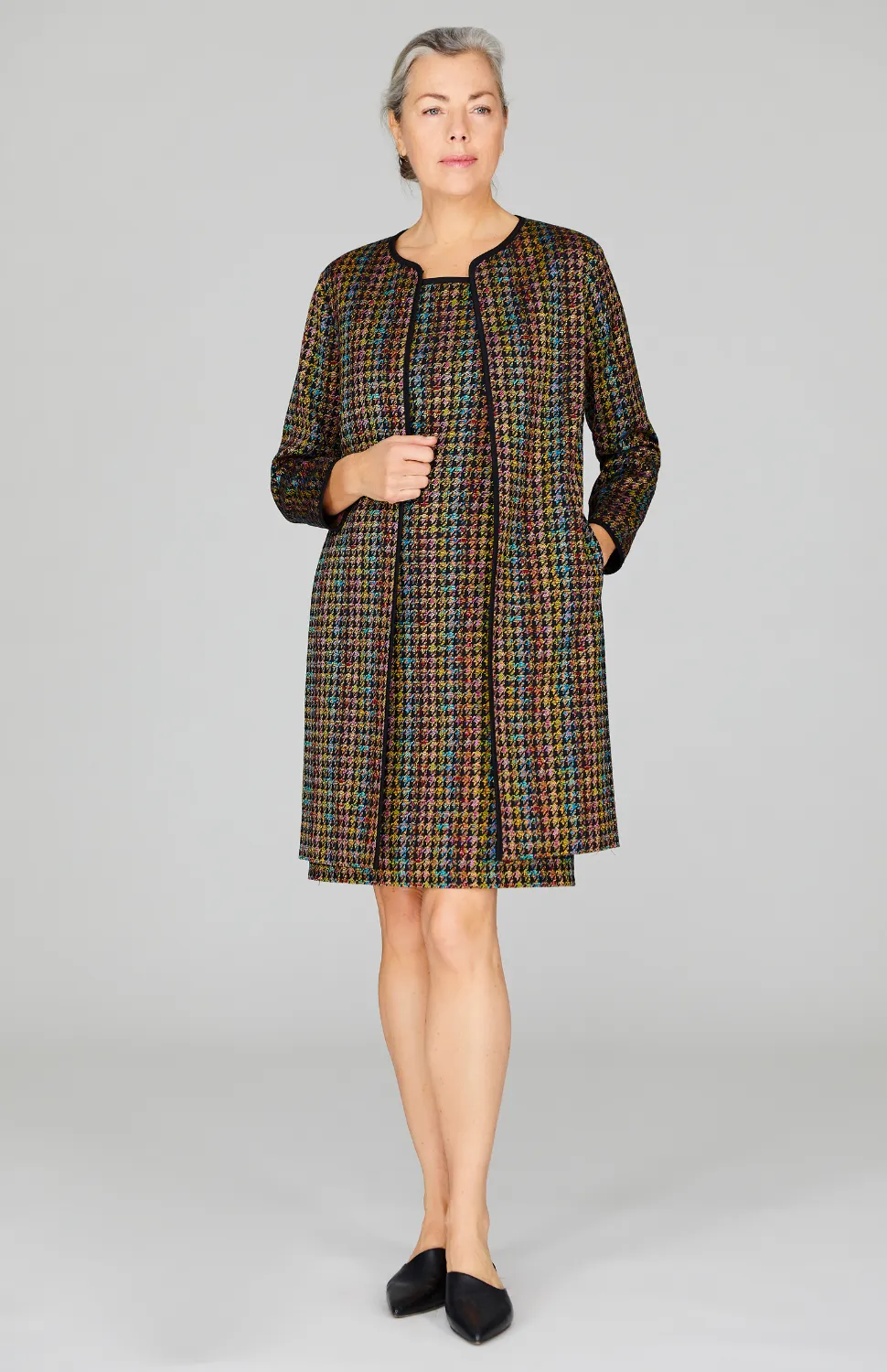 Rainbow Houndstooth Sheath Dress