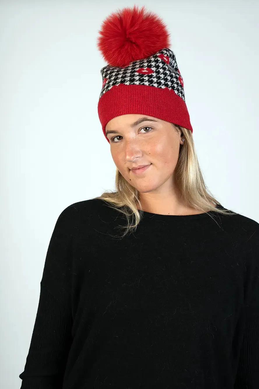 Red Lips Knitted Hat