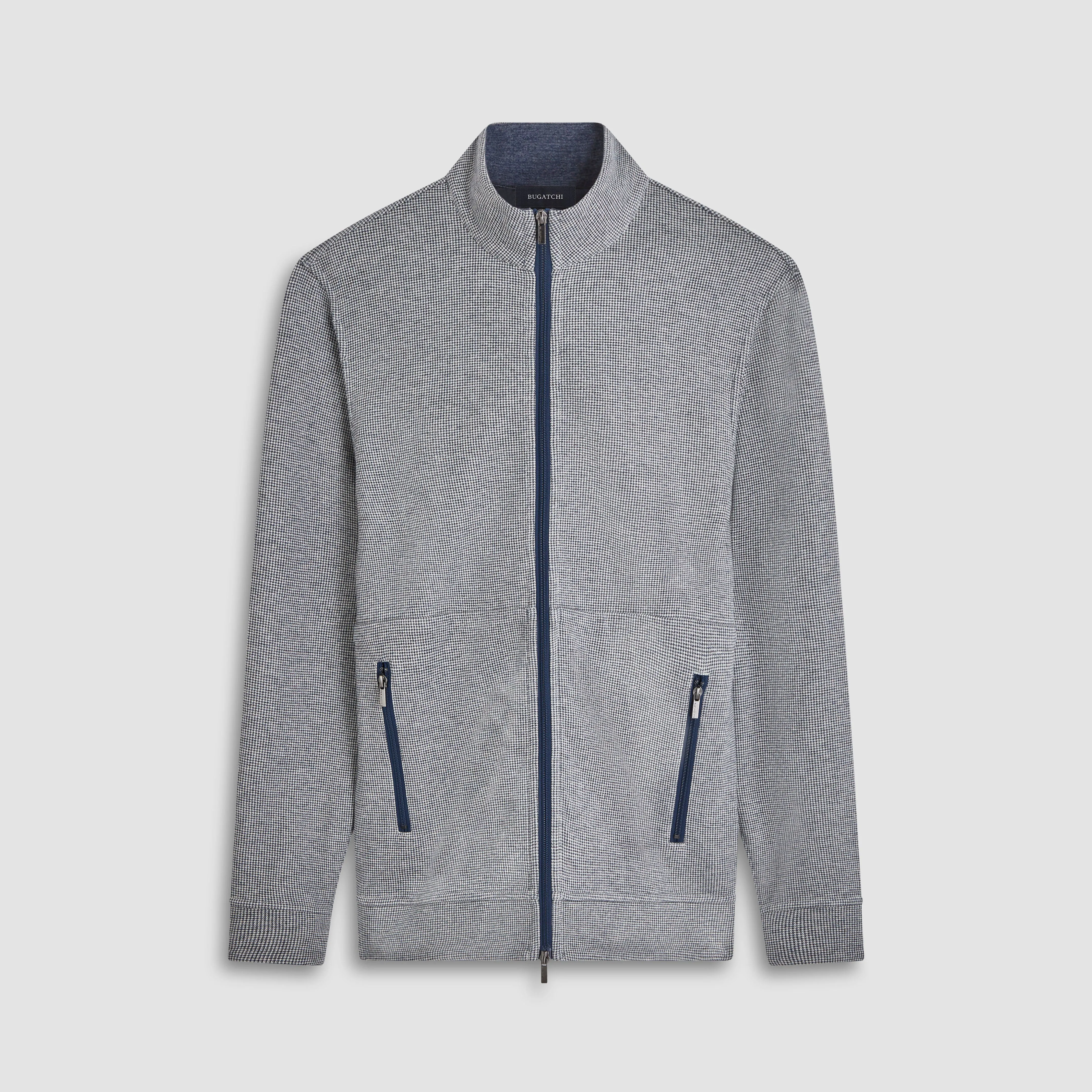 Reversible Hound's Tooth Full Zip Jacket