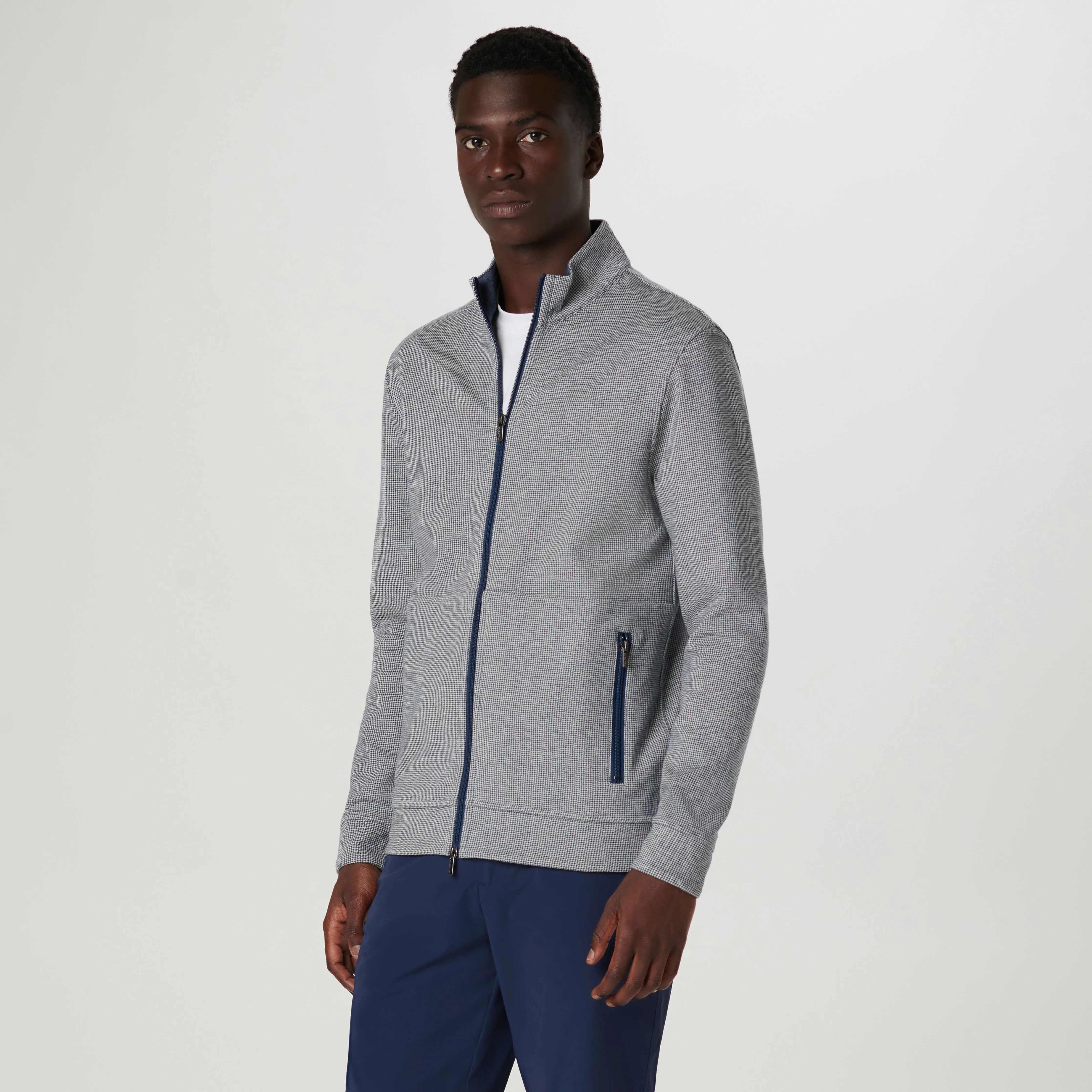 Reversible Hound's Tooth Full Zip Jacket