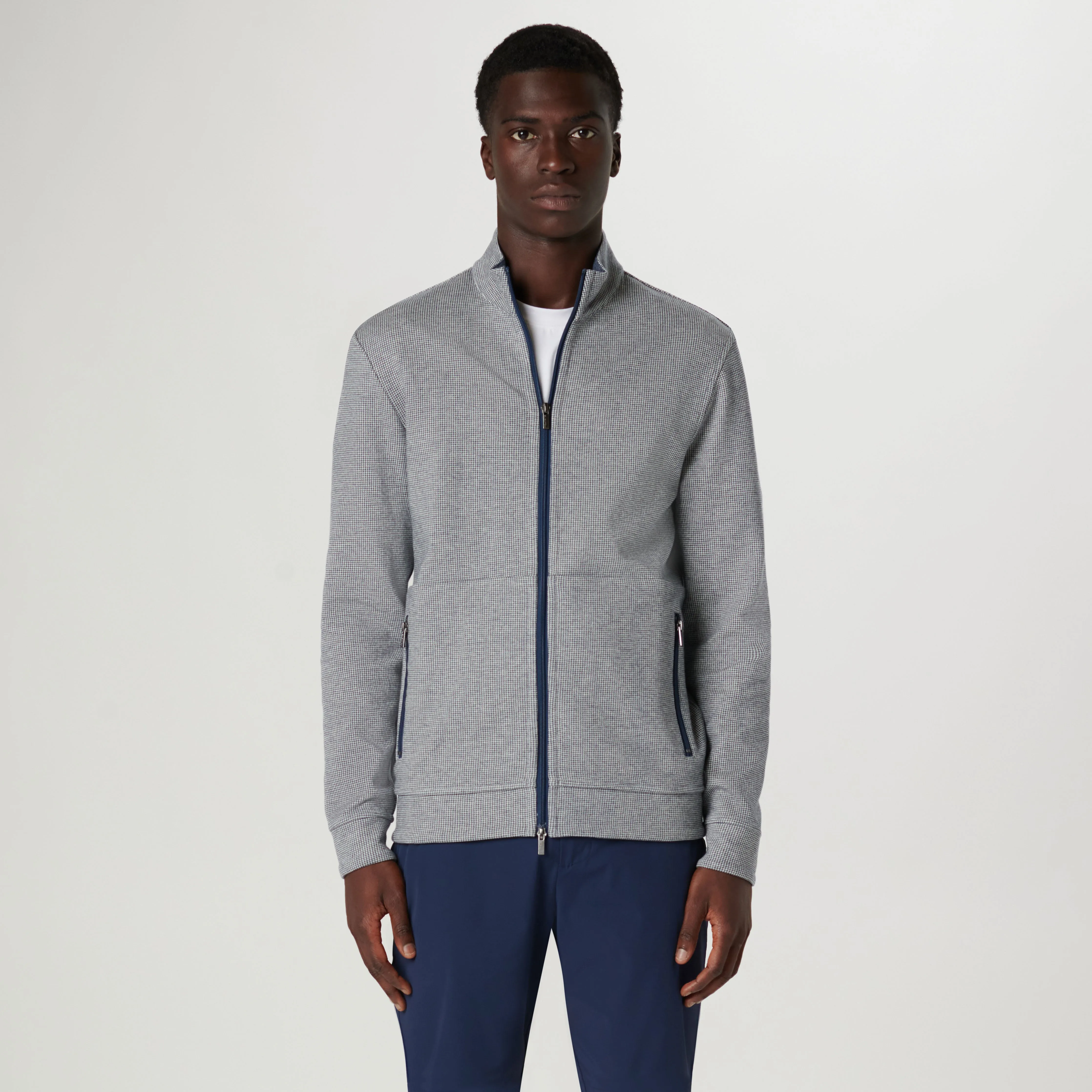 Reversible Hound's Tooth Full Zip Jacket