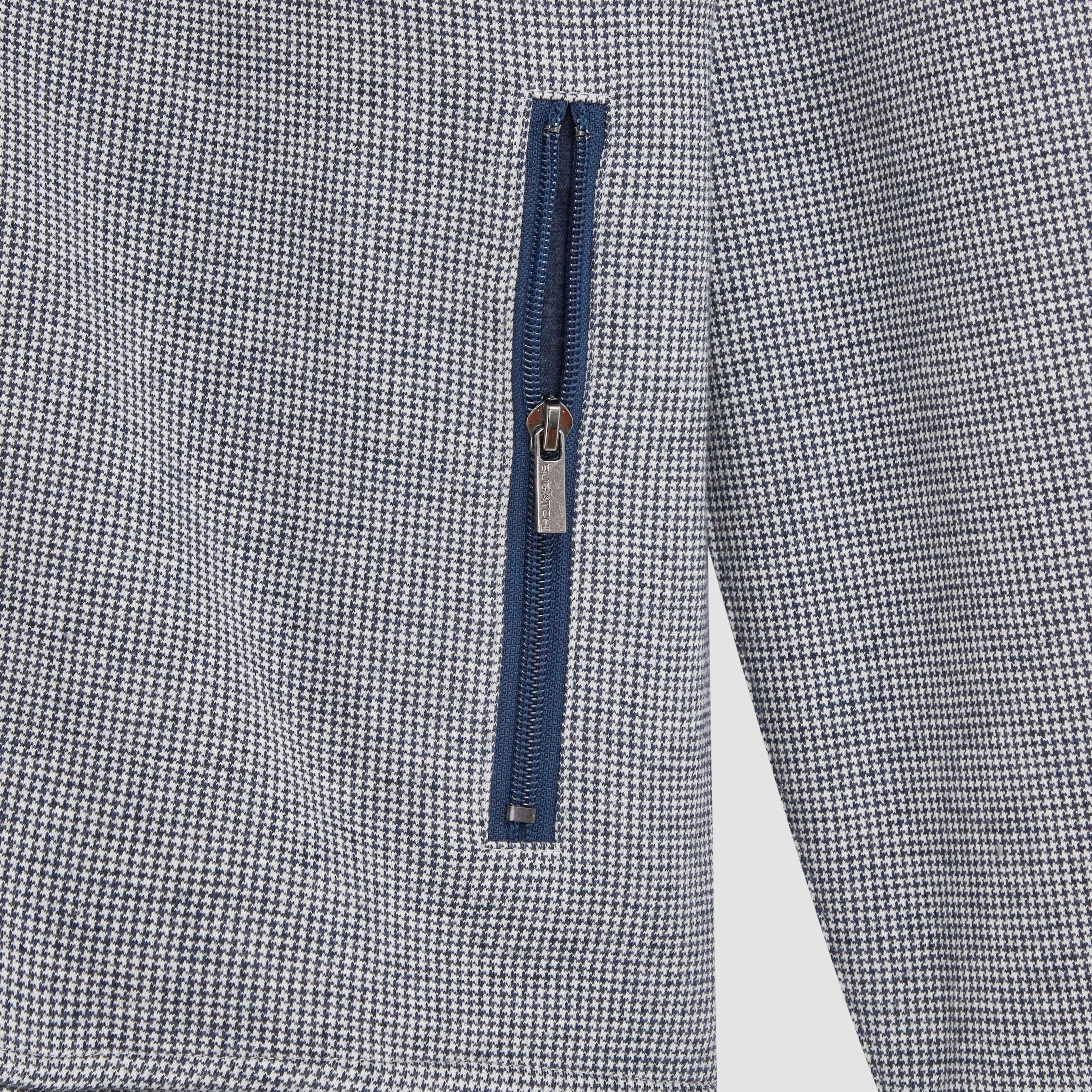 Reversible Hound's Tooth Full Zip Jacket