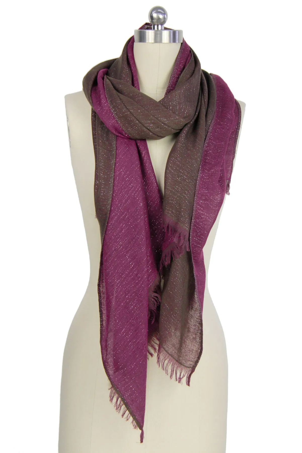 Reversible Silver Lurex Scarf