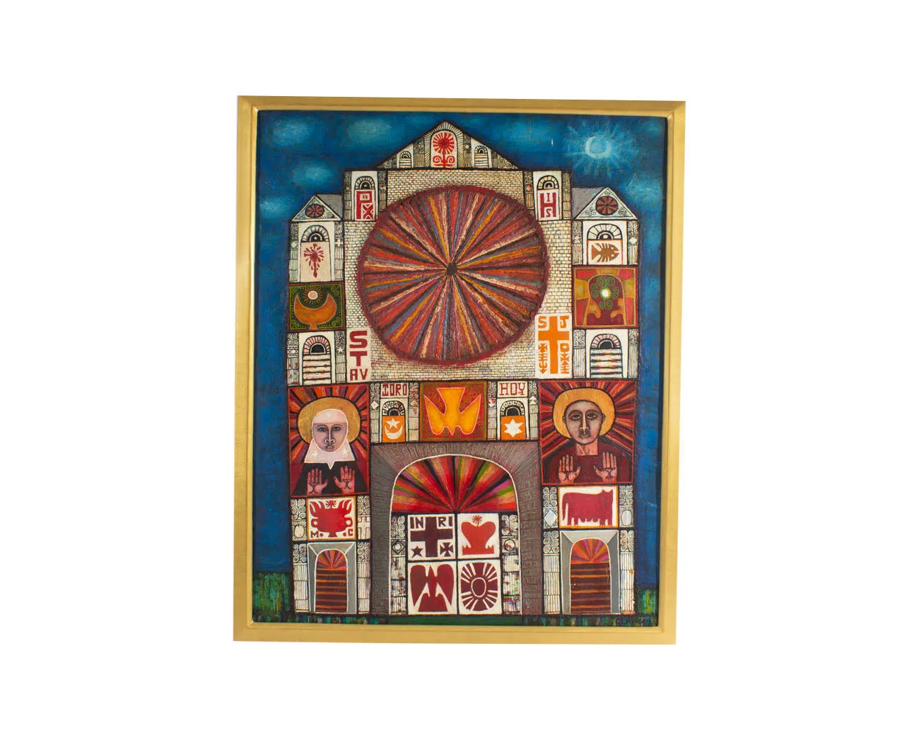 Rex Clawson Signed 1959 “Cathedral” Oil on Canvas Abstract Painting