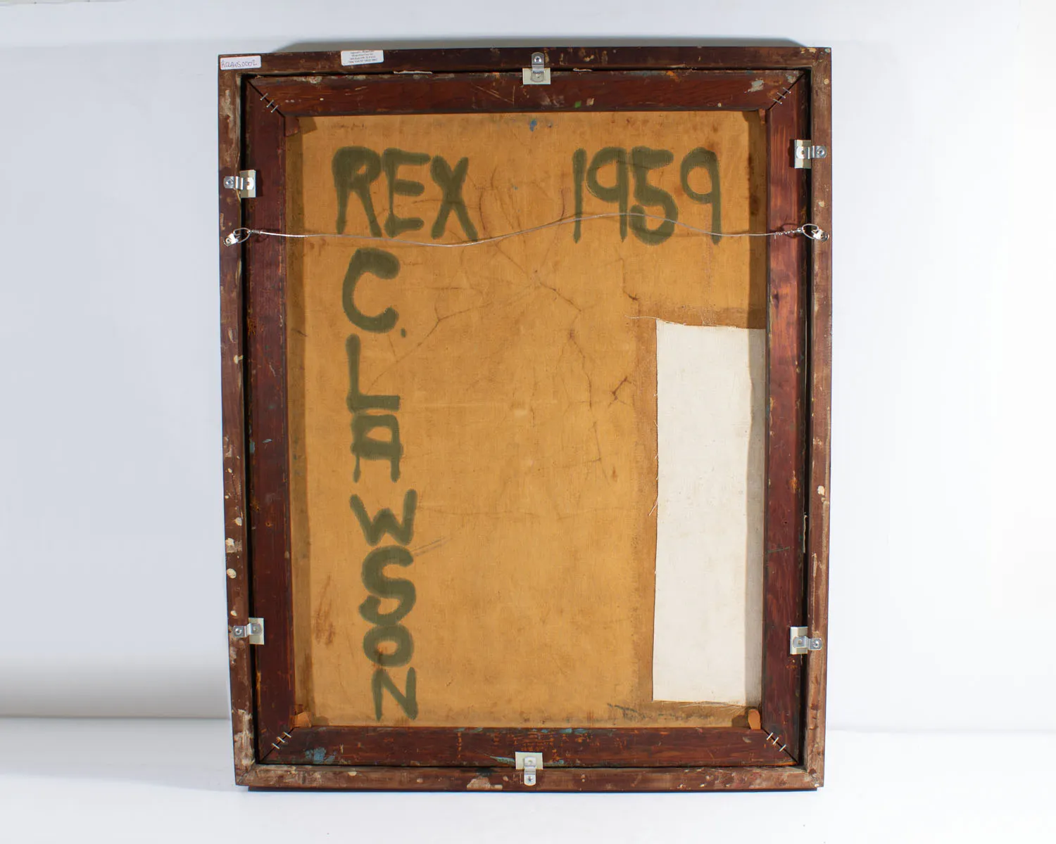 Rex Clawson Signed 1959 “Cathedral” Oil on Canvas Abstract Painting