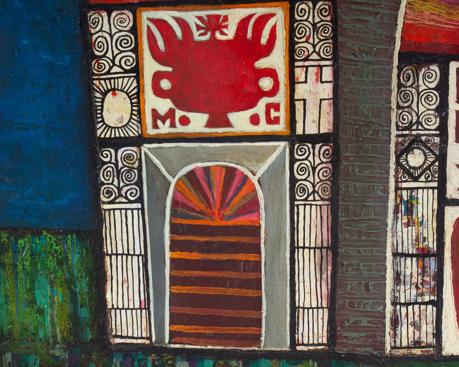 Rex Clawson Signed 1959 “Cathedral” Oil on Canvas Abstract Painting