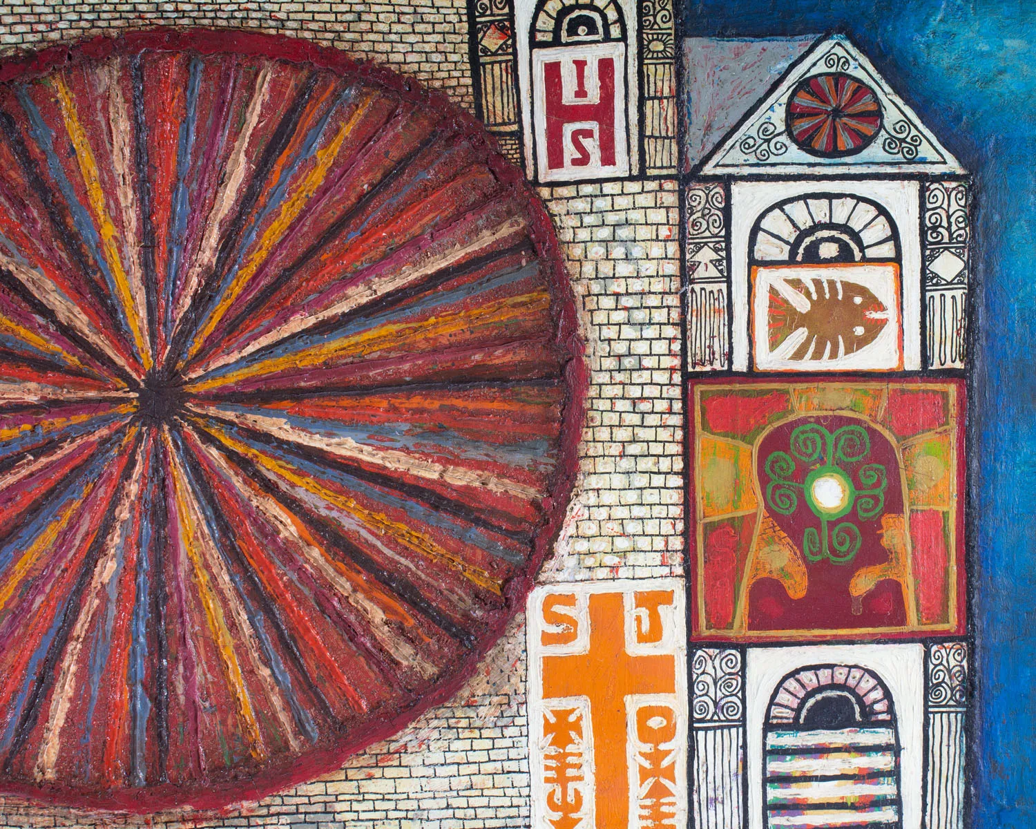 Rex Clawson Signed 1959 “Cathedral” Oil on Canvas Abstract Painting