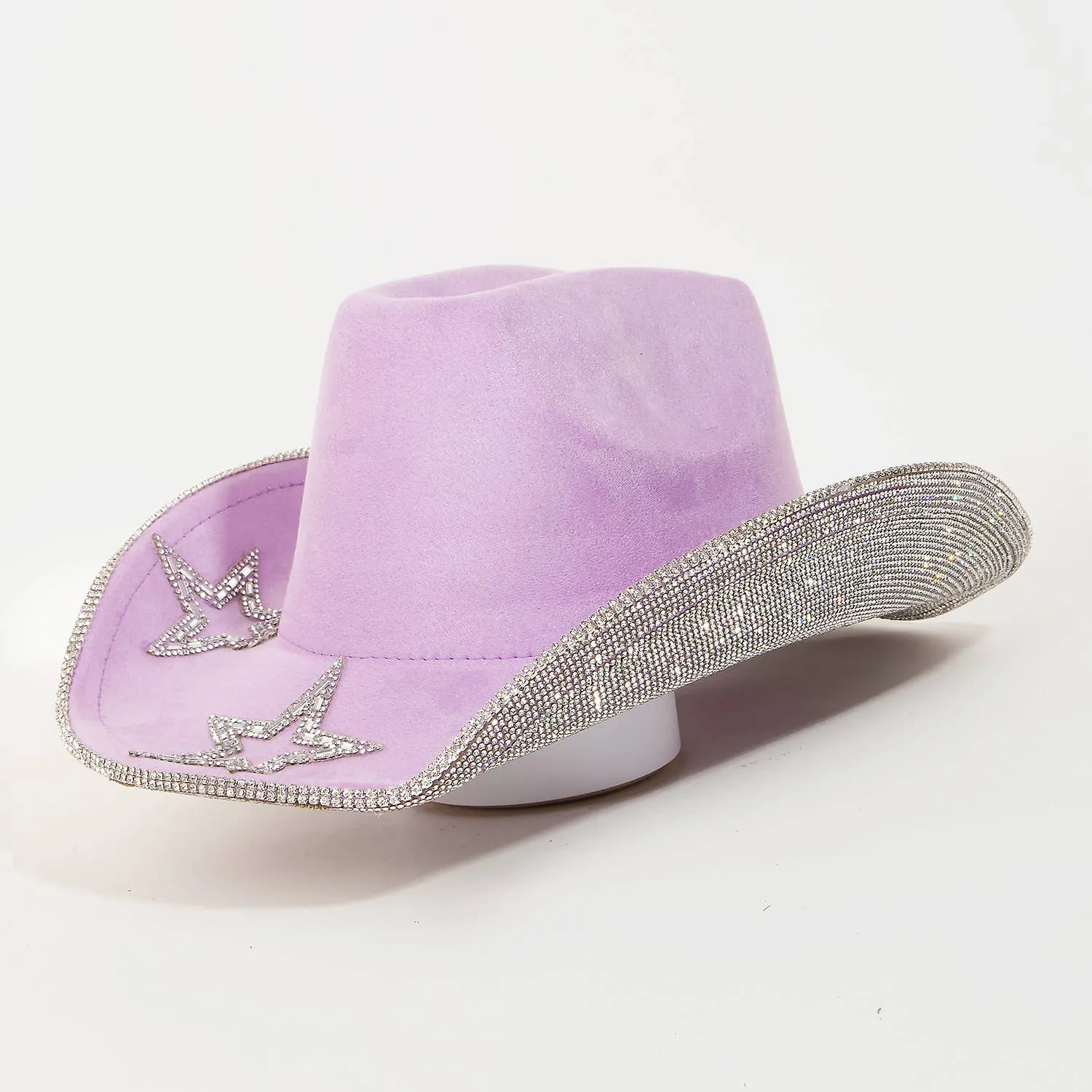 Rhinestone Stars Studded Cowboy Hat: Fuchsia