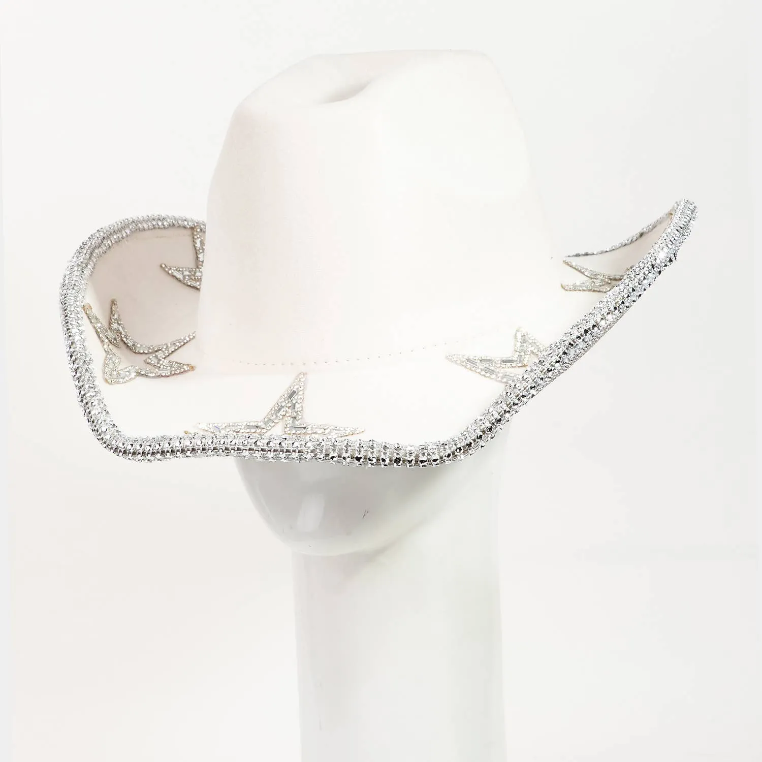 Rhinestone Stars Studded Cowboy Hat: Fuchsia