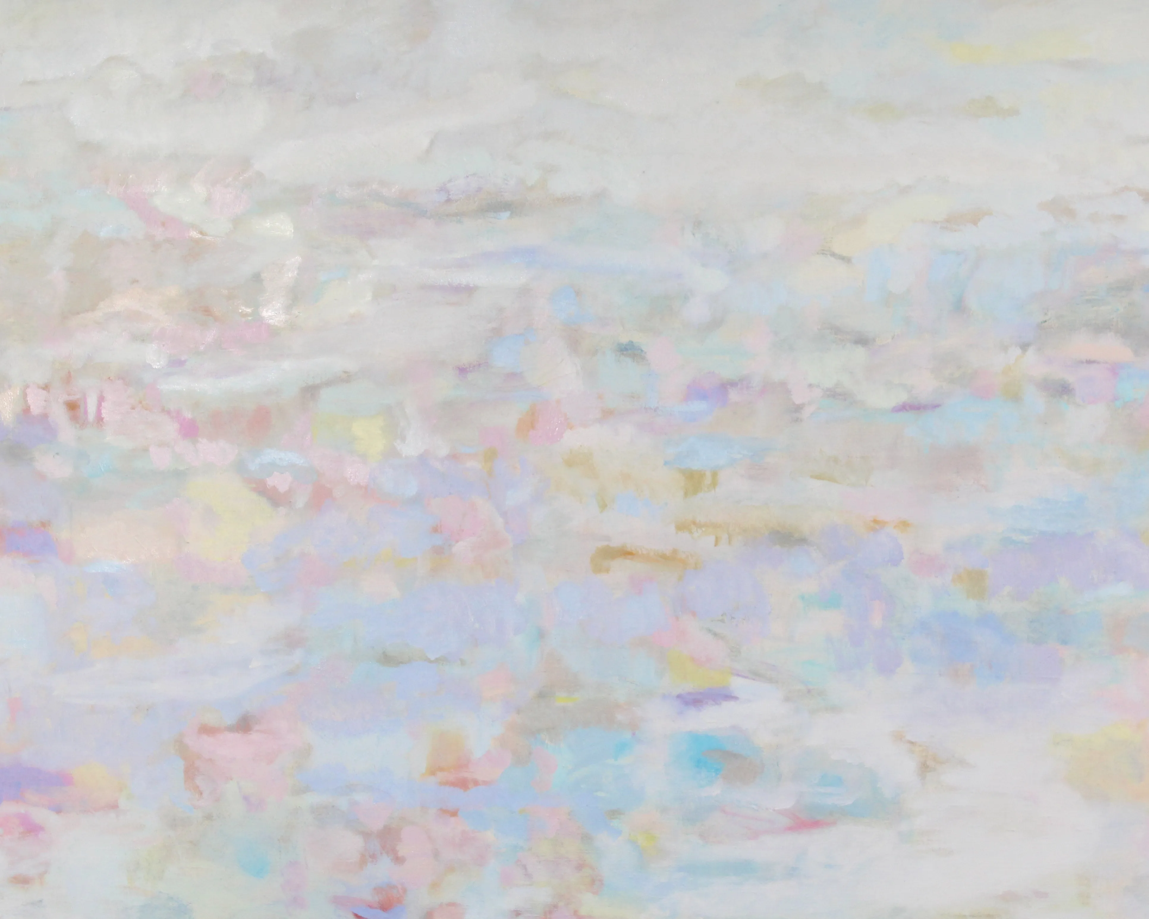 Ronald D. Newman Signed Oil on Canvas "Wind/Clouds" Abstract Painting