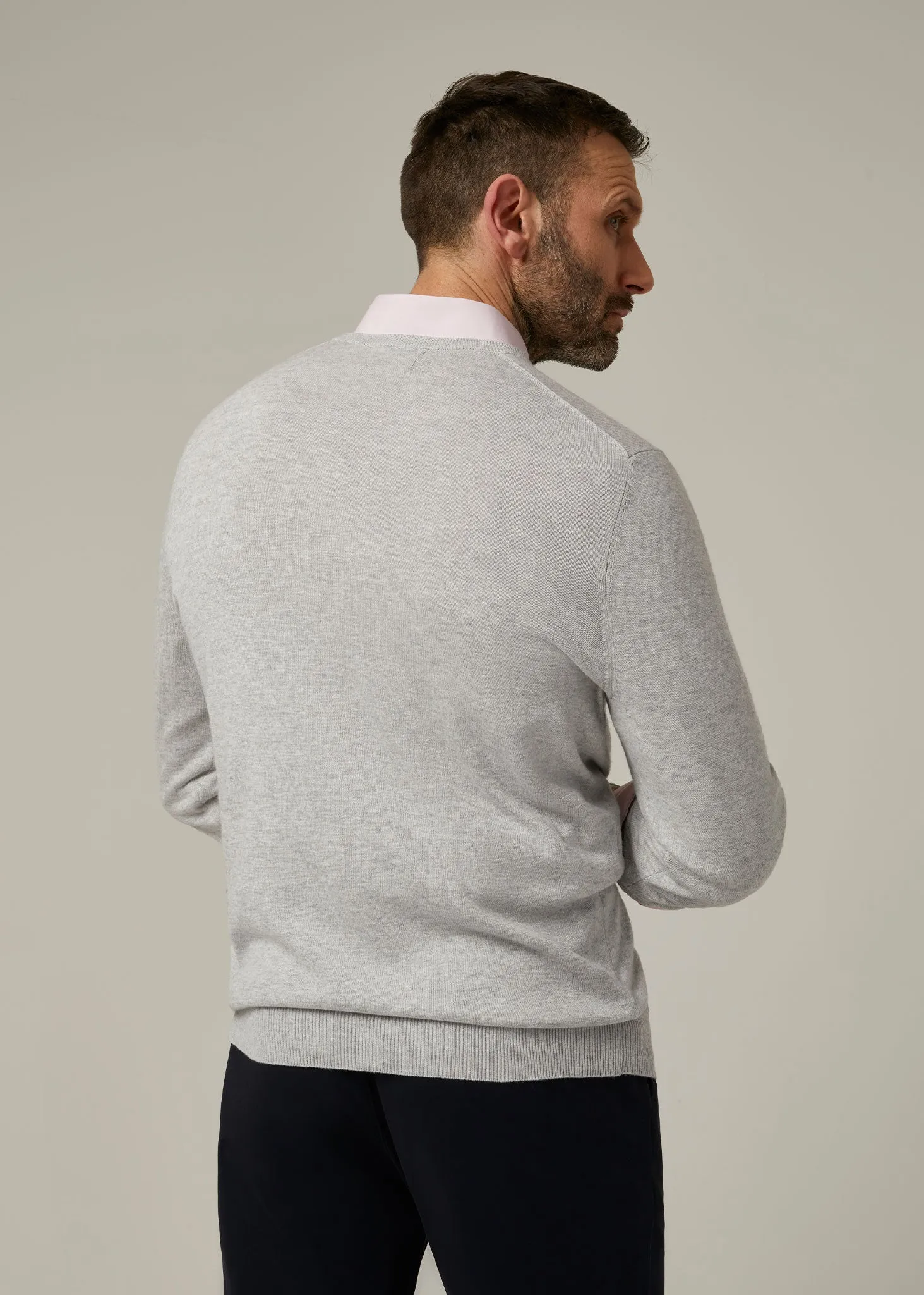 Rothwell Cotton Cashmere Jumper In Dove