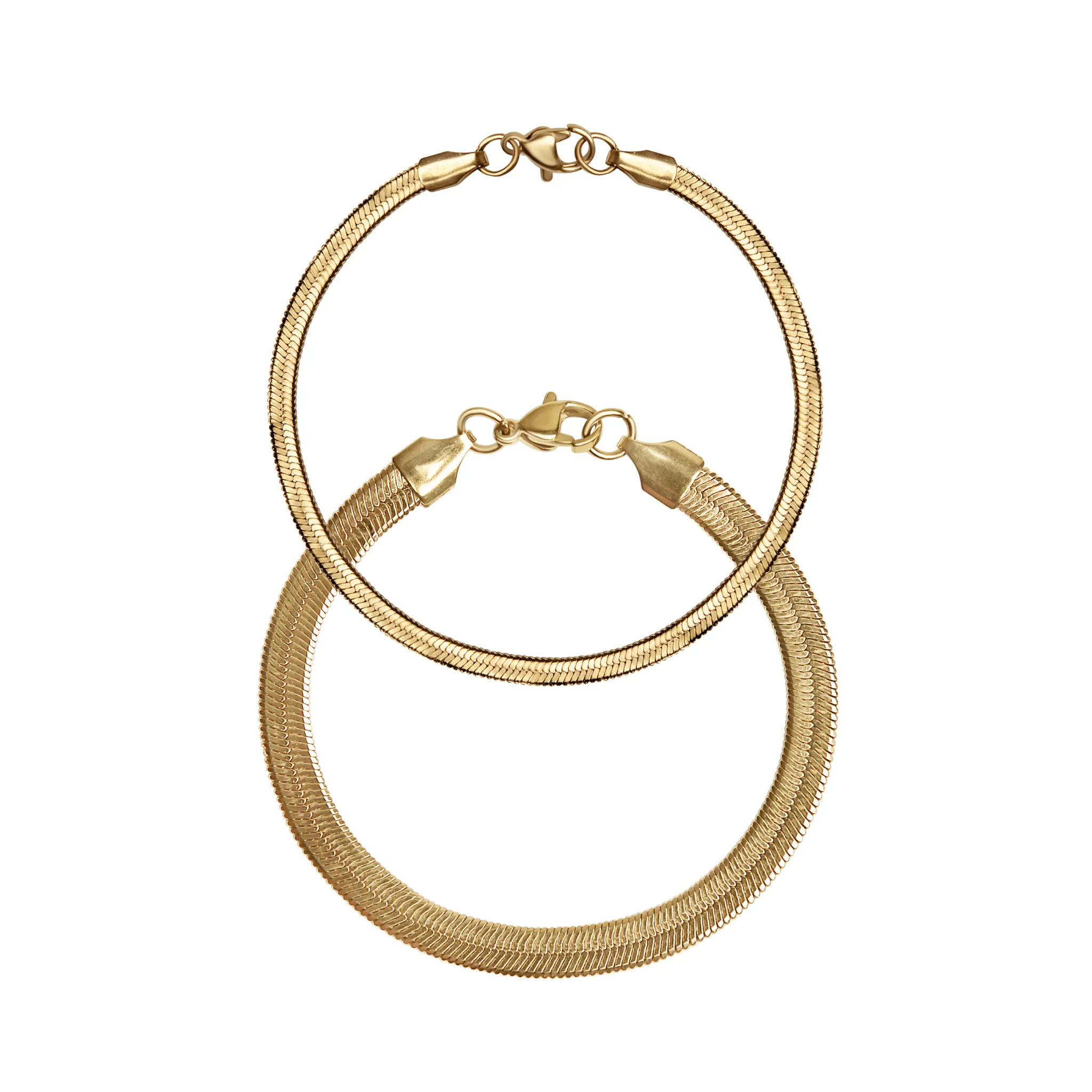 Rowan 18k Gold PVD Herringbone Chain Bracelet