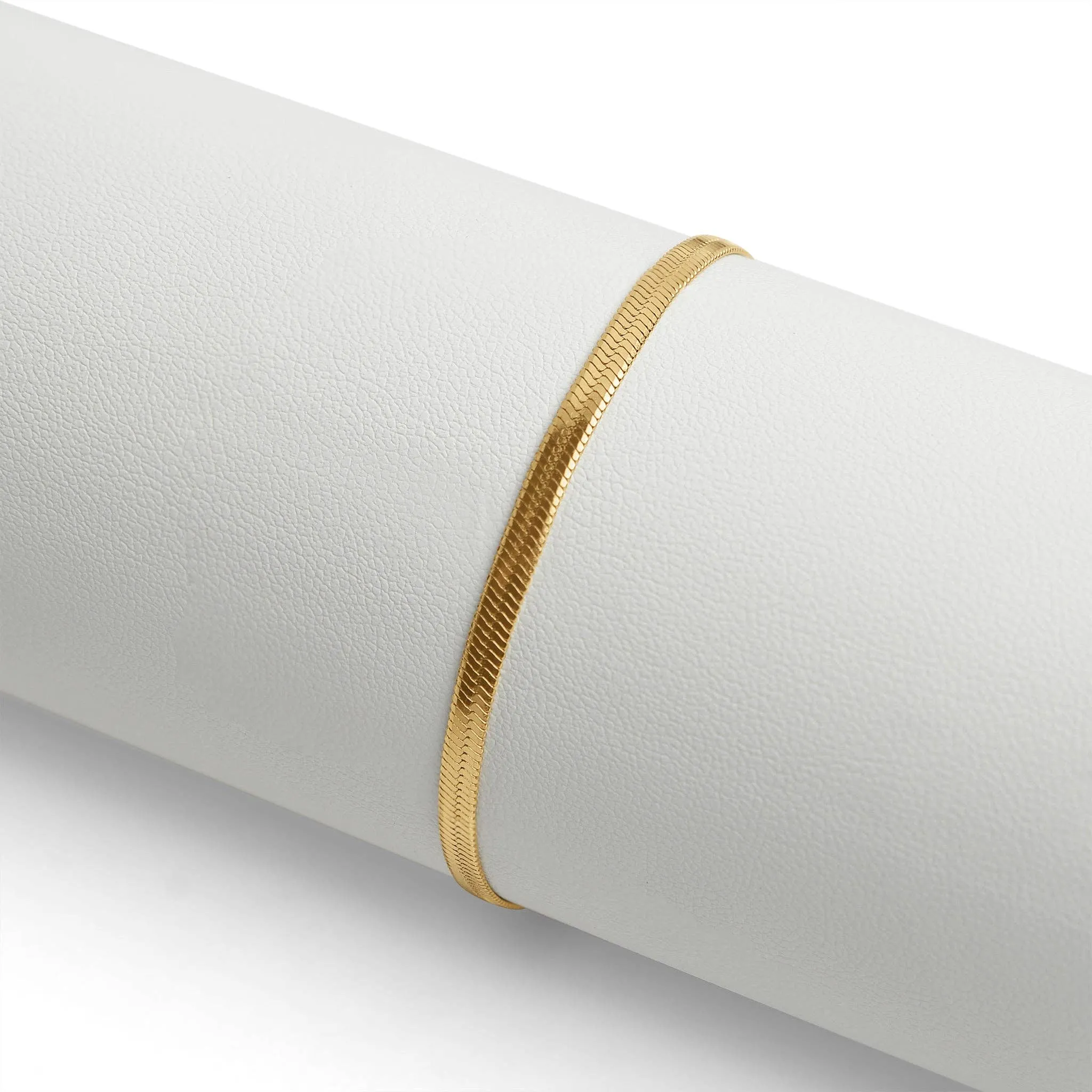 Rowan 18k Gold PVD Herringbone Chain Bracelet