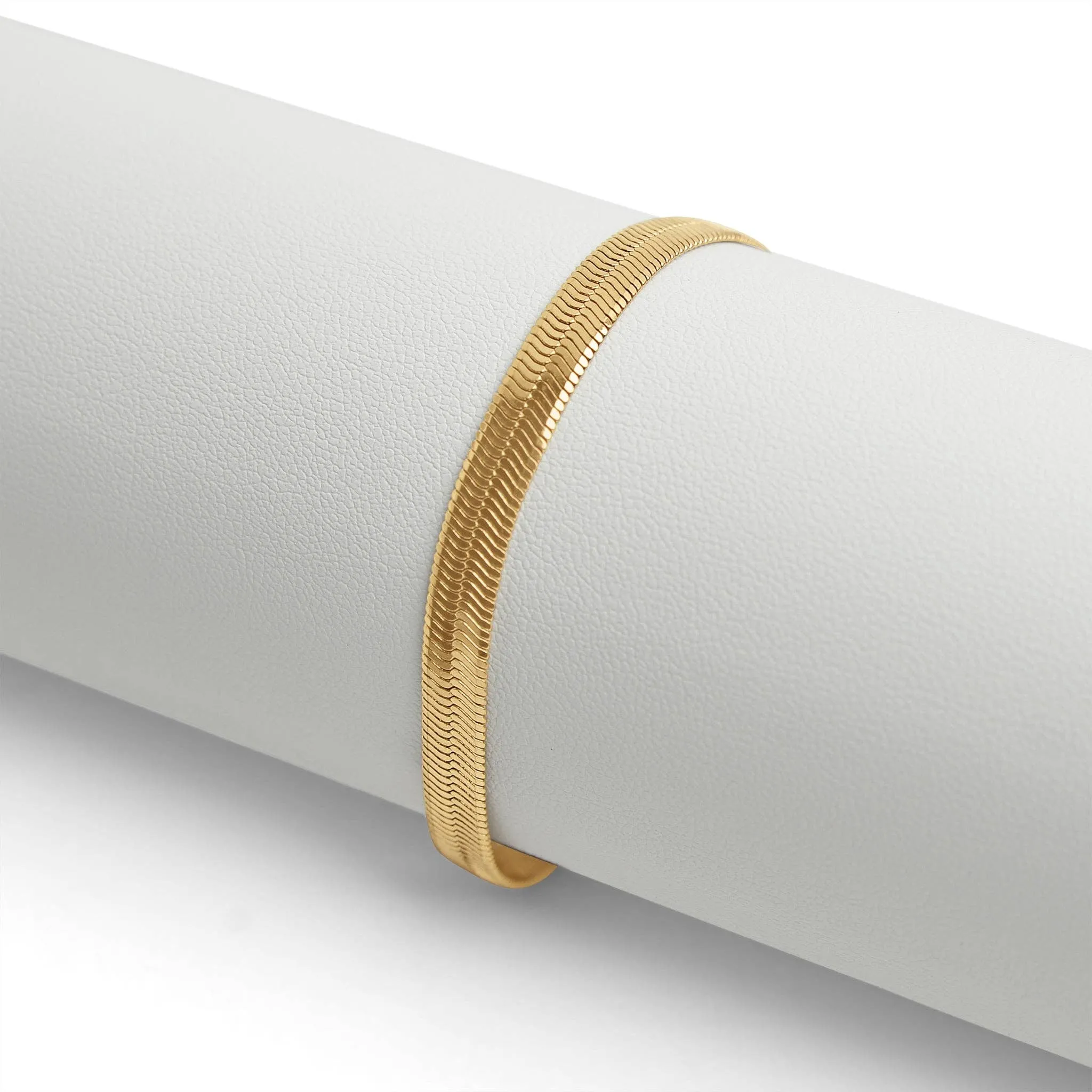 Rowan 18k Gold PVD Herringbone Chain Bracelet