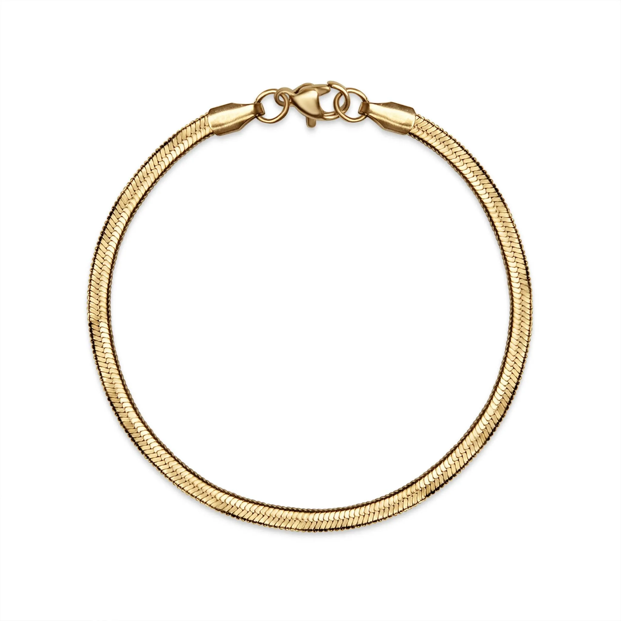 Rowan 18k Gold PVD Herringbone Chain Bracelet