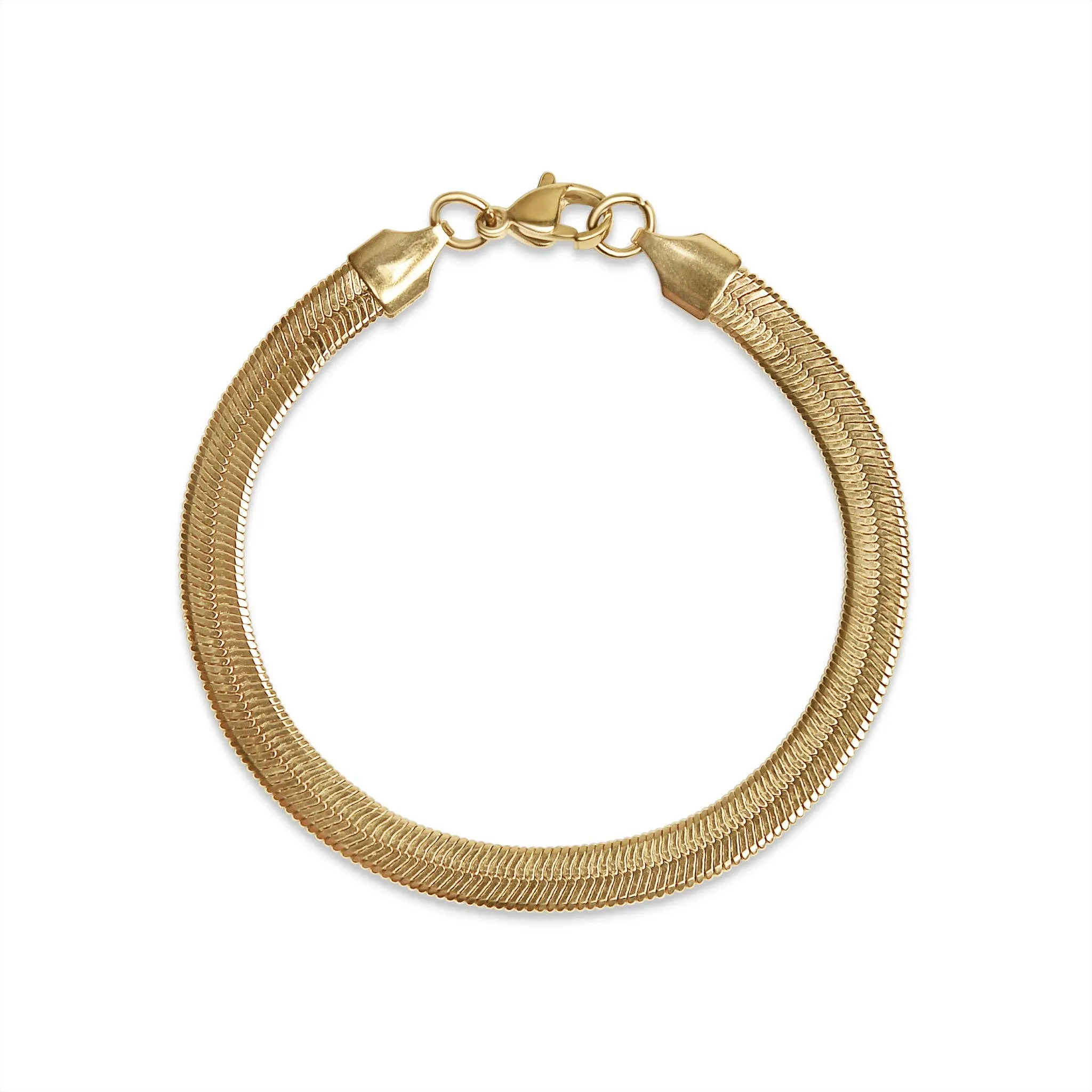 Rowan 18k Gold PVD Herringbone Chain Bracelet