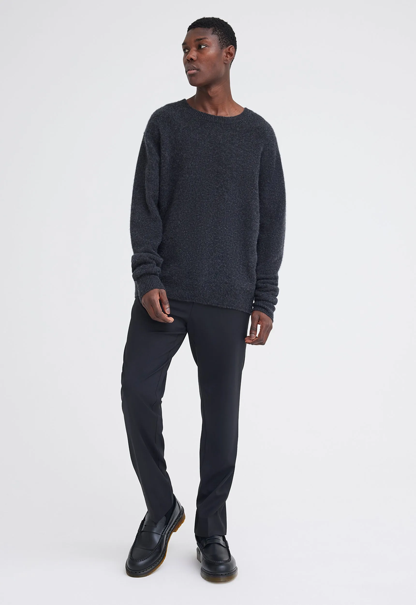 Roy Cashmere Sweater - Char Marle Grey