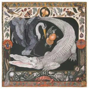 Sabina Savage Alligator's Empire Silk 35" Scarf