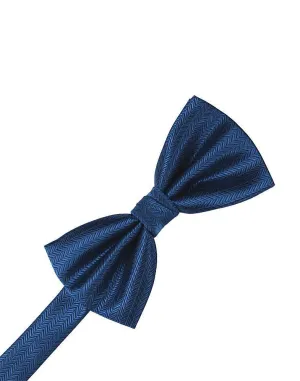 Sapphire Herringbone Kids Bow Tie