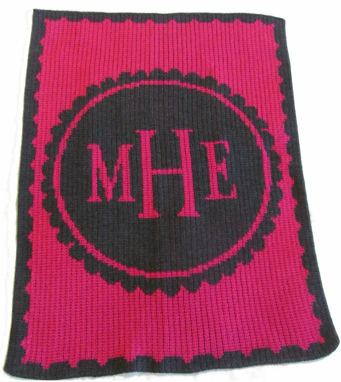 SCALLOPED MONOGRAM BLANKET