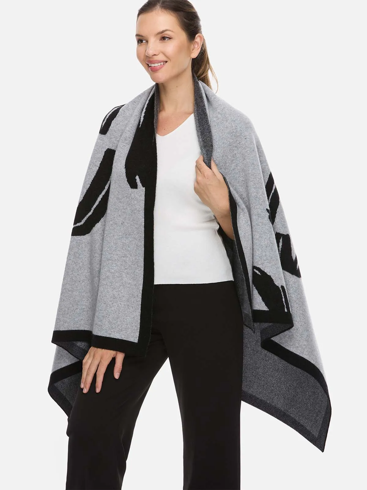 Sesame Dot Luxe Cashmere Blanket - Gray