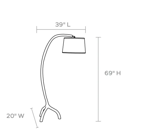 Shona Arc White Floor Lamp