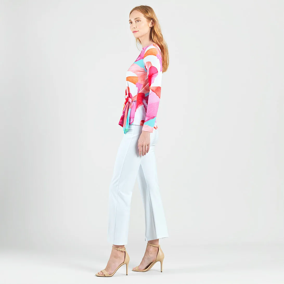 Side Tie Waist Top - Petal Watercolor