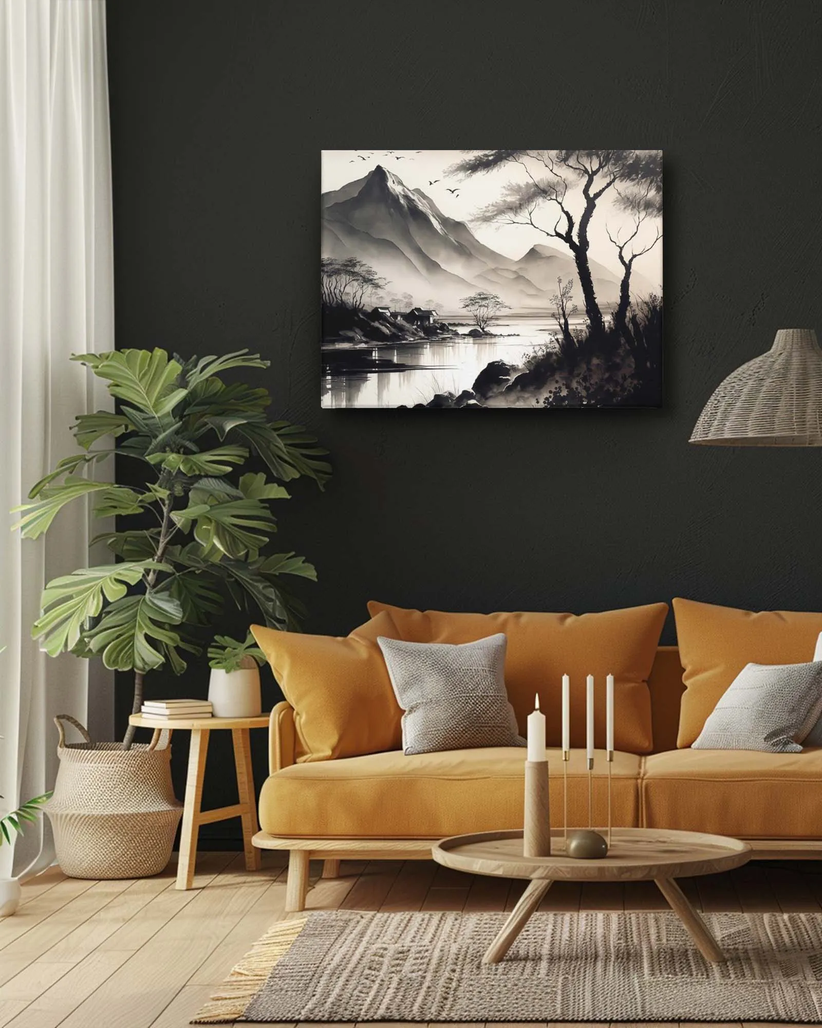 Silent Dawn watercolour canvas art