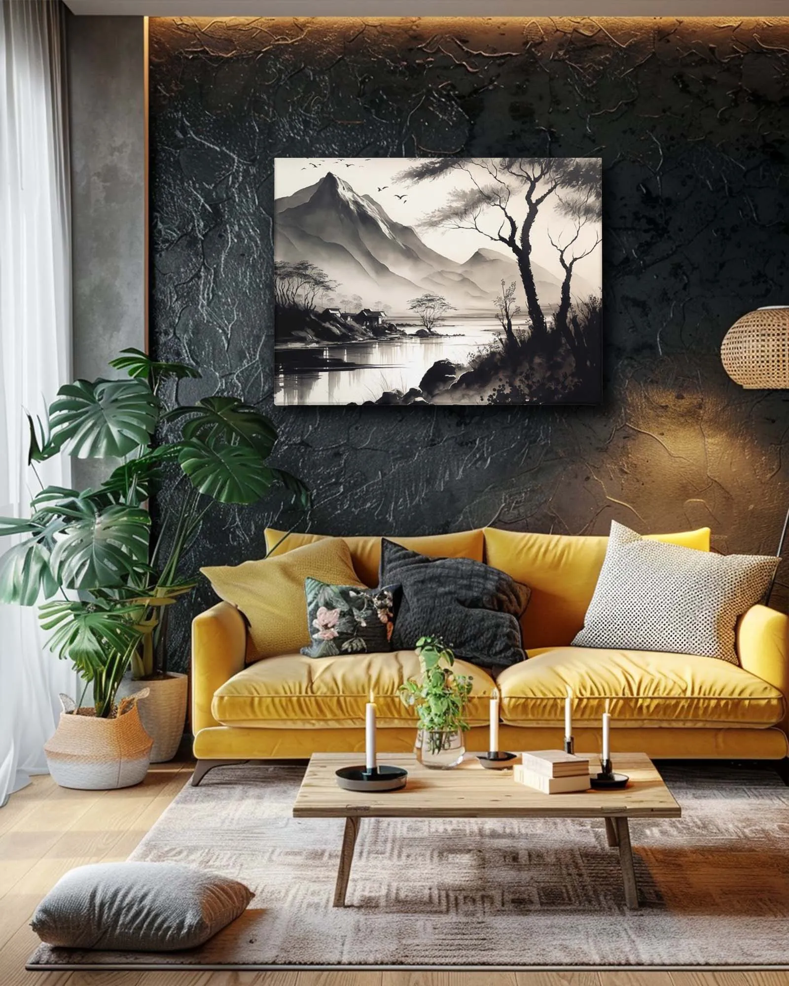 Silent Dawn watercolour canvas art