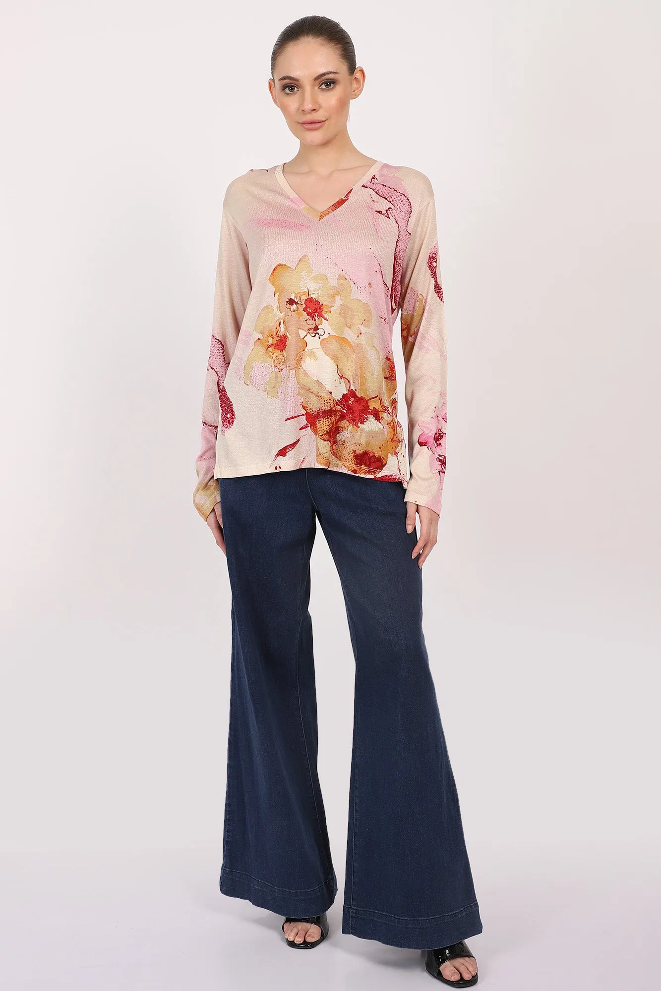 Silk Cashmere - Watercolour Floral Top