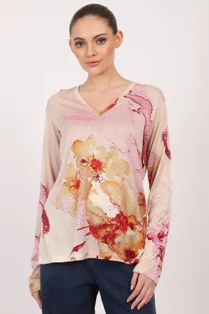 Silk Cashmere - Watercolour Floral Top