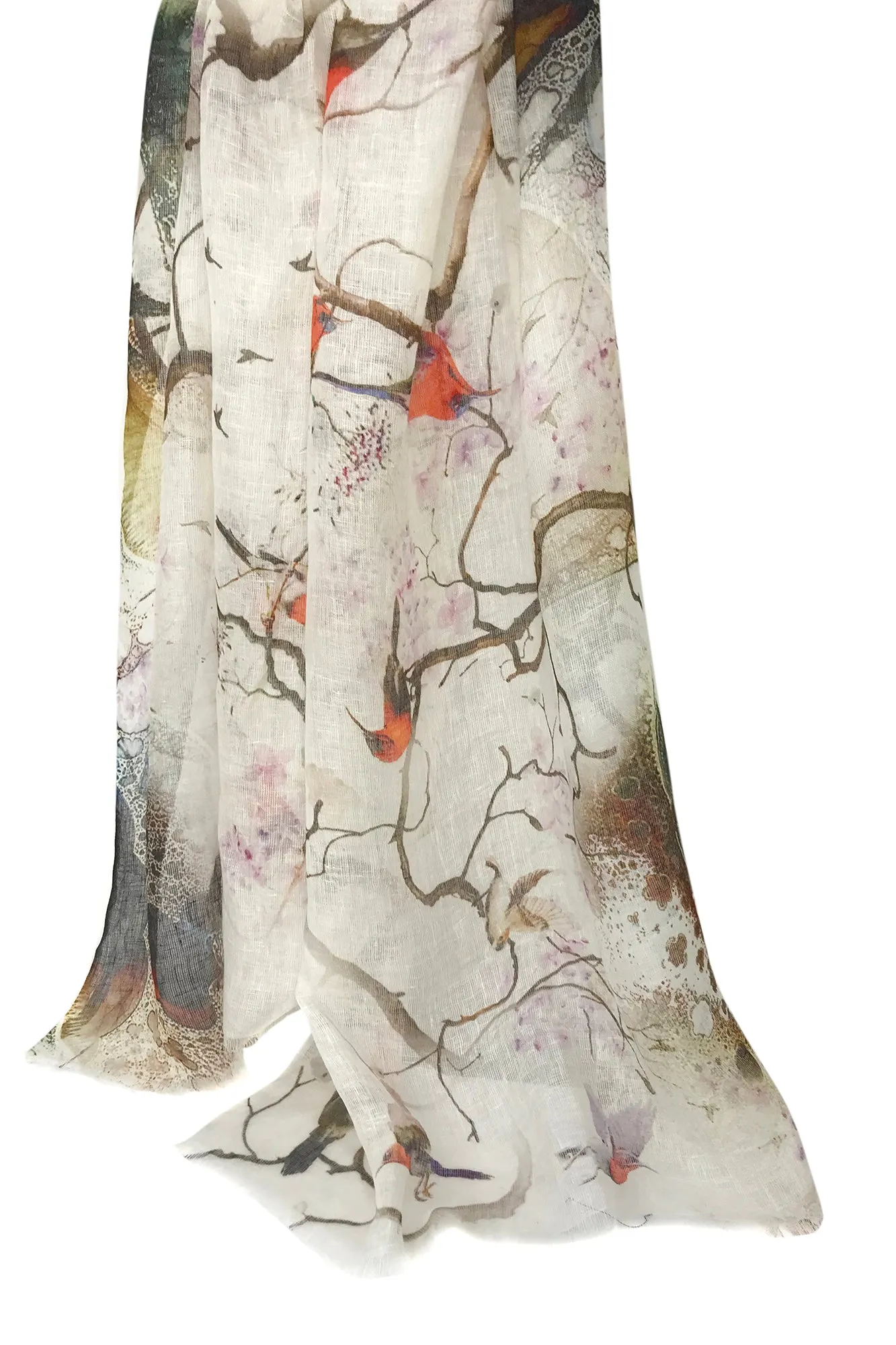 Silk Linen - Birds of Paradise Scarf