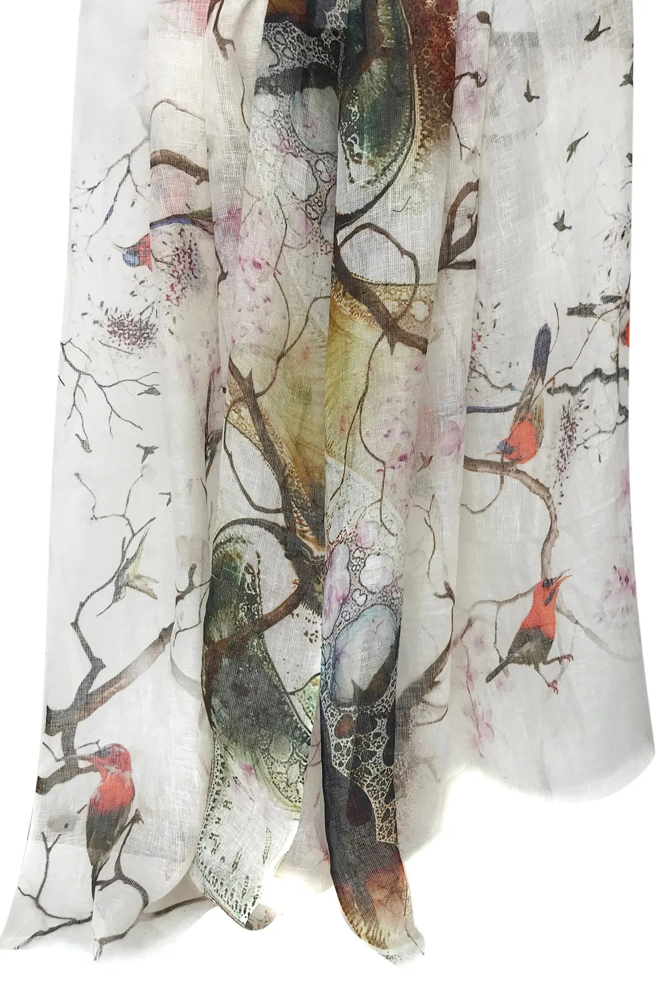 Silk Linen - Birds of Paradise Scarf