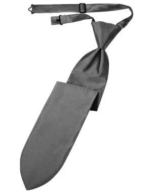 Silver Herringbone Kids Necktie