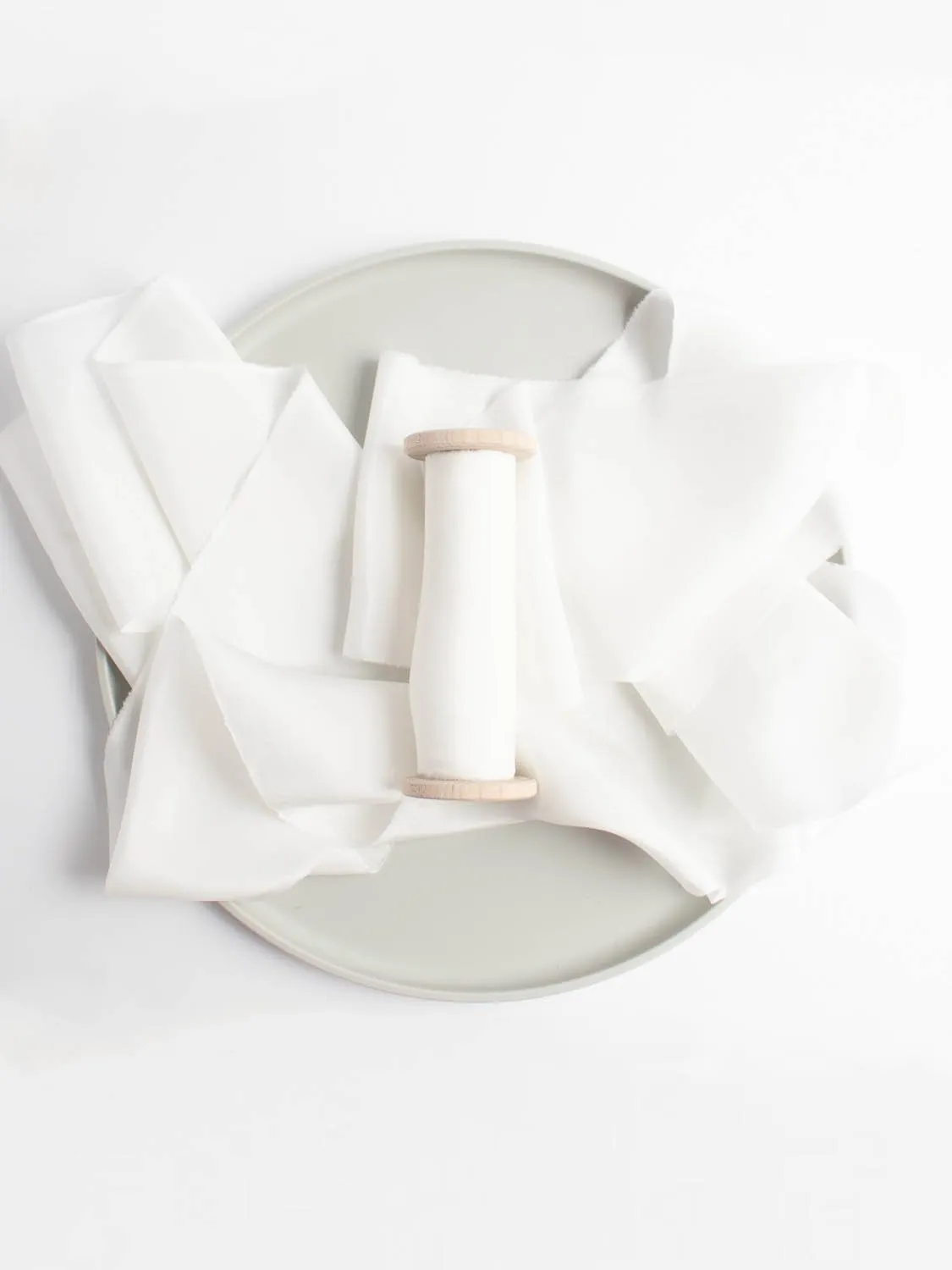Snow Crepe de Chine Silk Ribbon