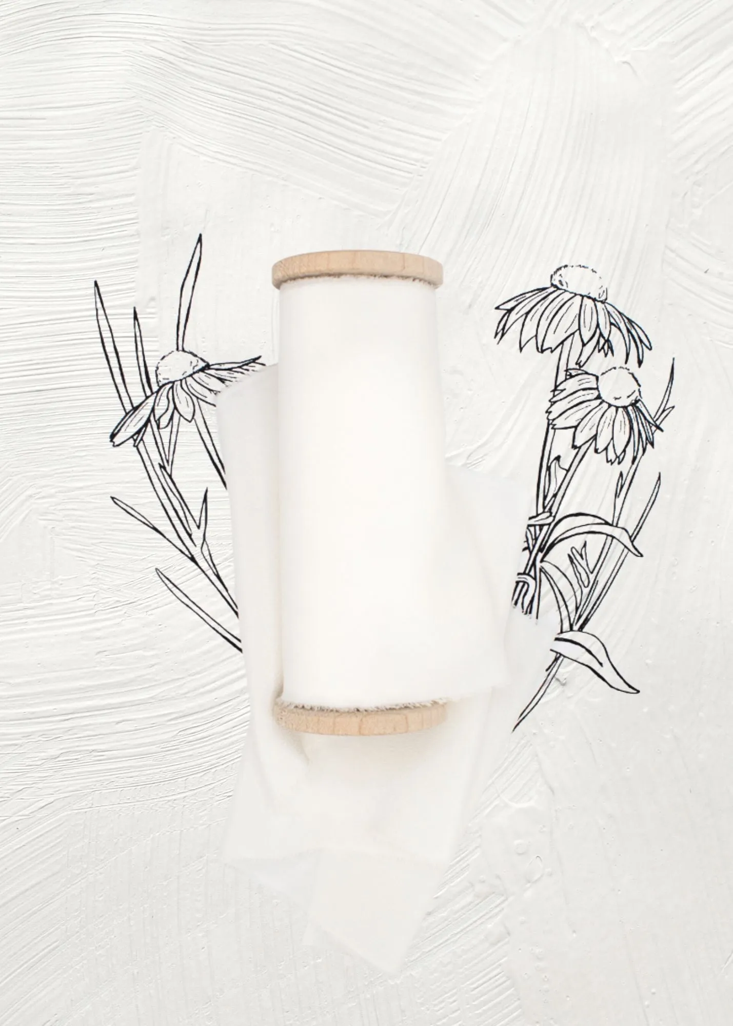 Snow Crepe de Chine Silk Ribbon