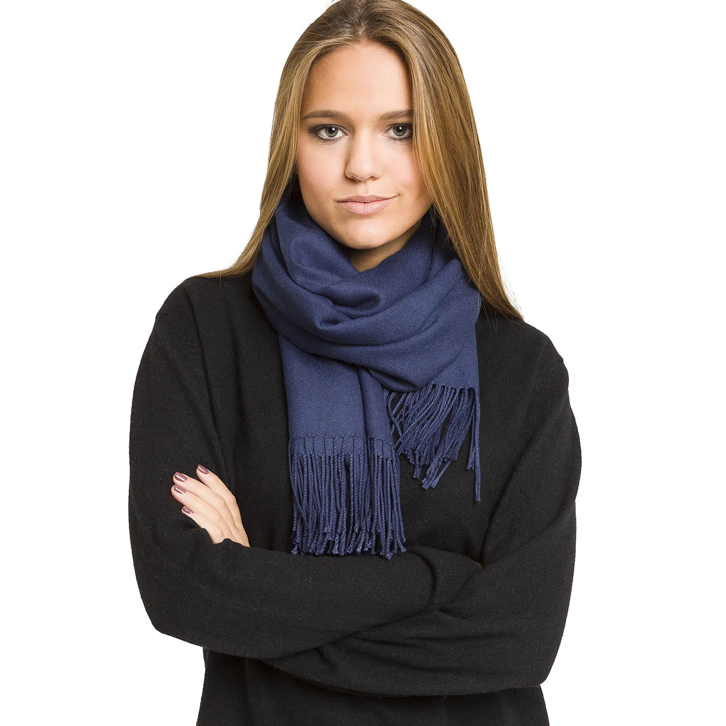 Solid Color Classic Scarf (Navy)