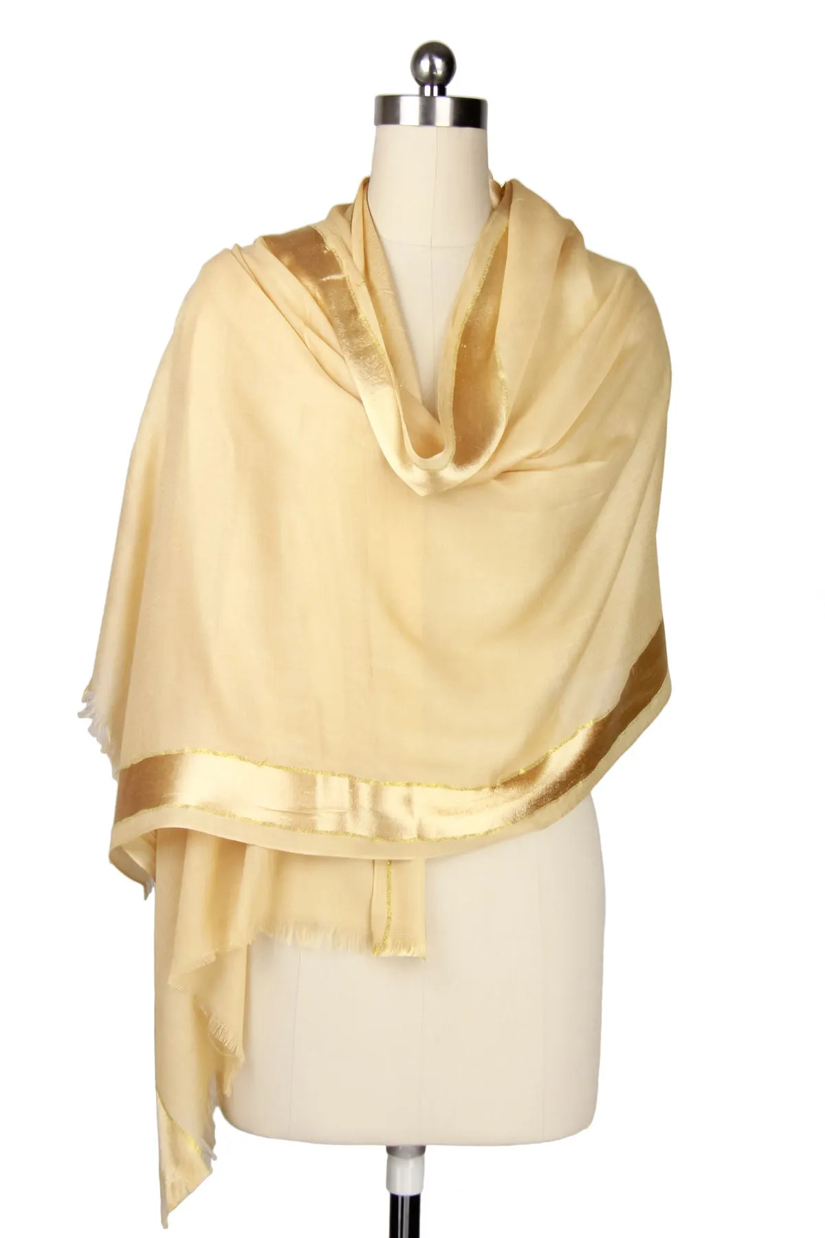 Solid Satin Trim Scarf