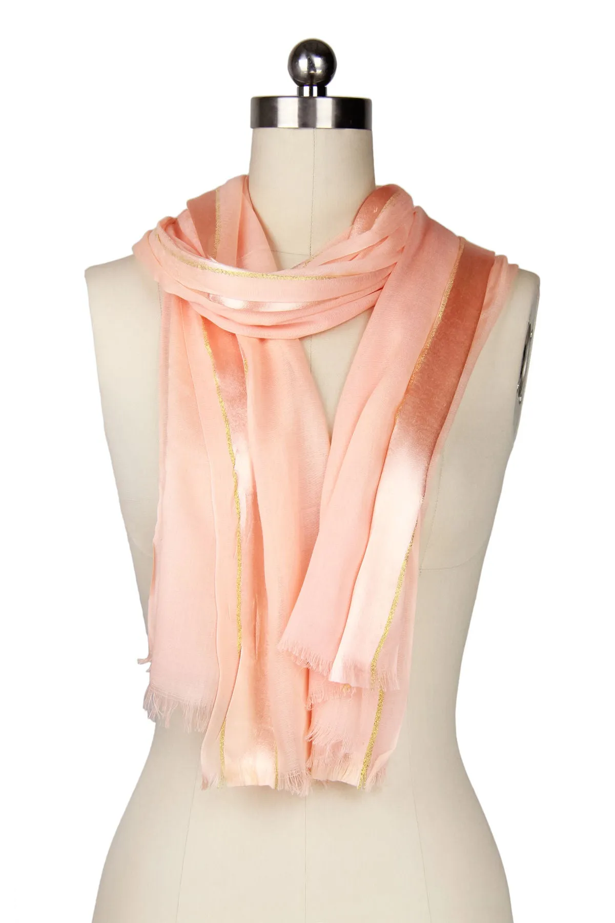 Solid Satin Trim Scarf