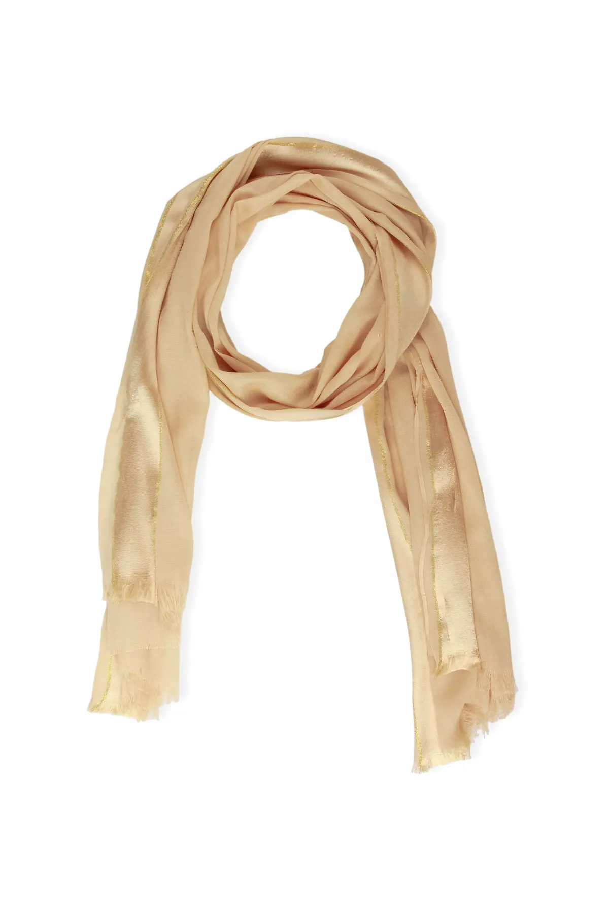 Solid Satin Trim Scarf