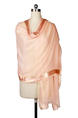 Solid Satin Trim Scarf