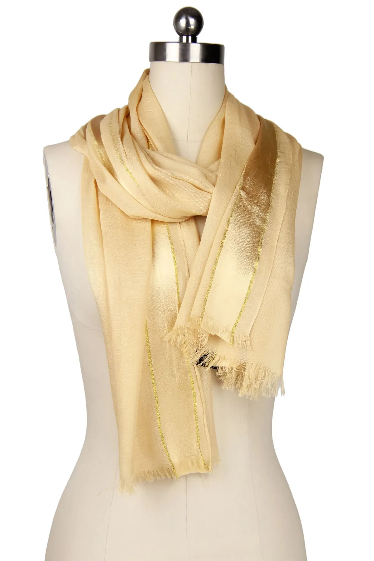 Solid Satin Trim Scarf