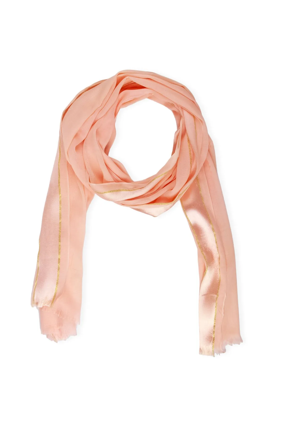 Solid Satin Trim Scarf