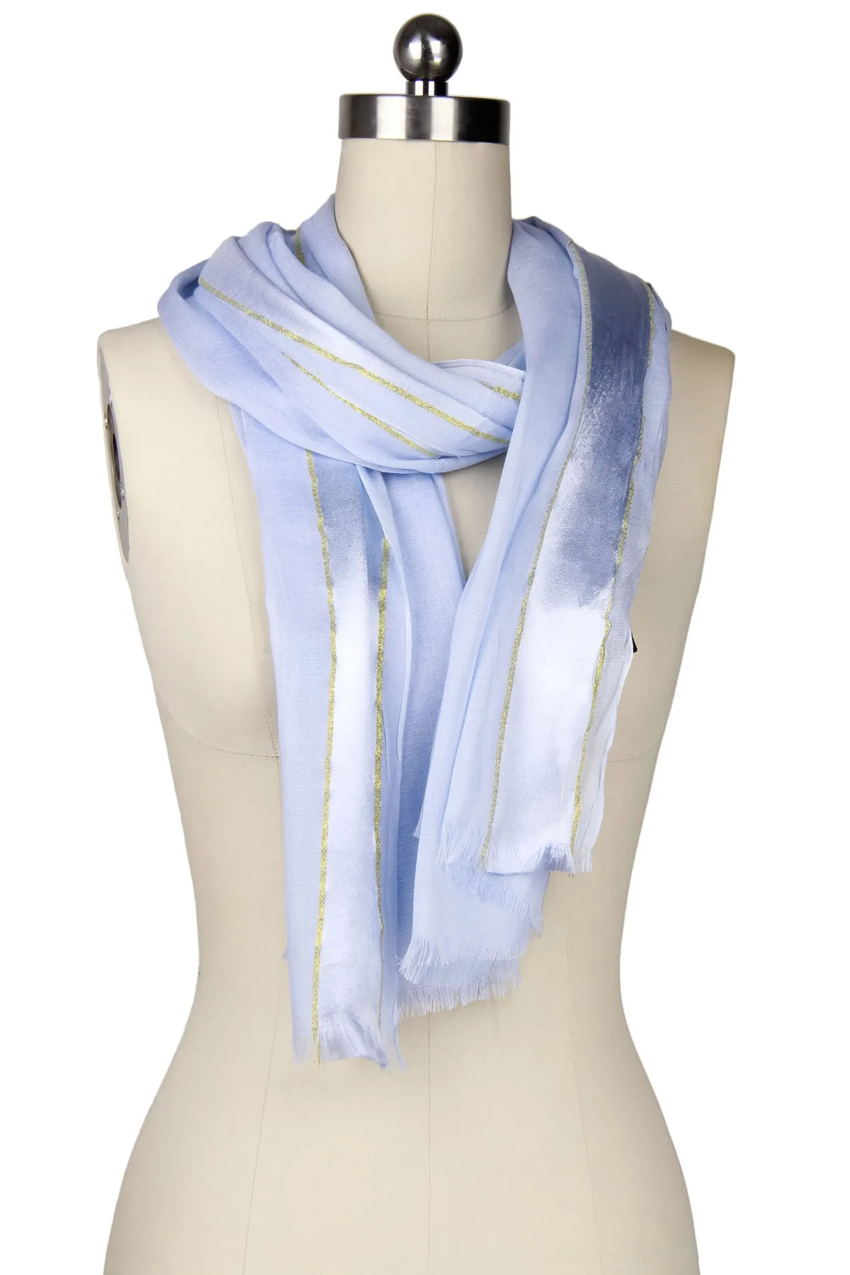 Solid Satin Trim Scarf